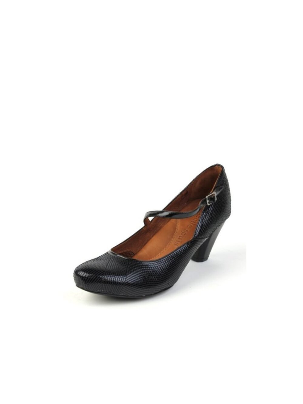 Gentle Souls Rupert Jane Black Leather Mary Jane Pump Octagonal Heel NWT